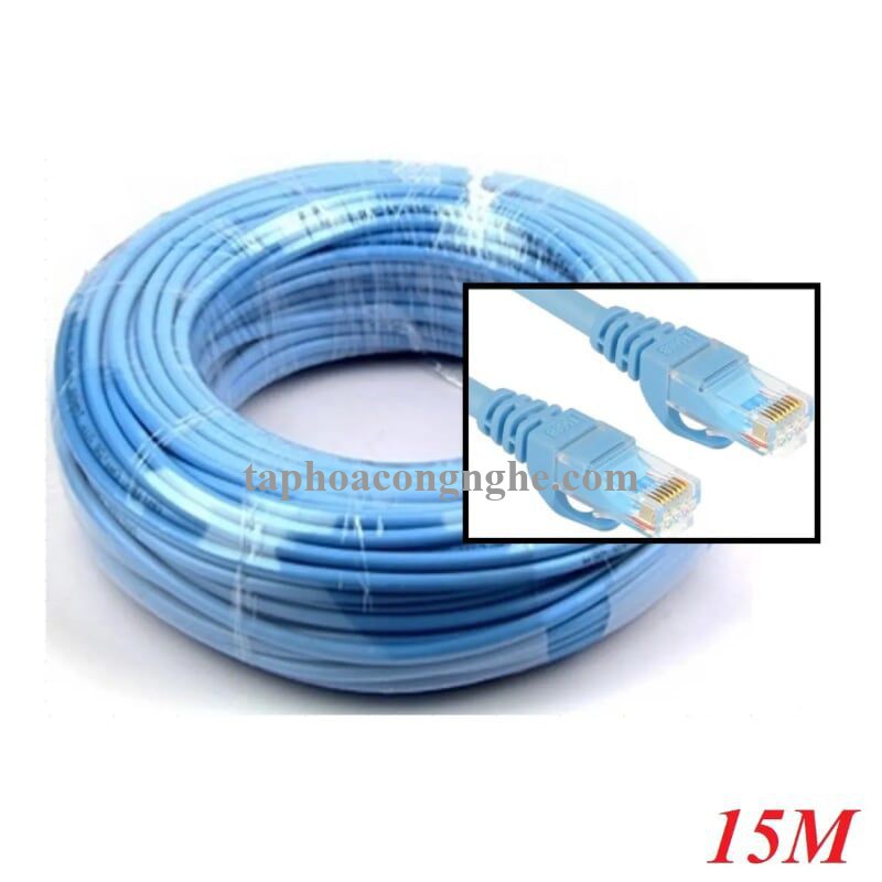 Unitek 95598 Y-C814ABL chuẩn cat6 dây tròn 15M Màu Xanh Cáp Mạng UTP 30095598